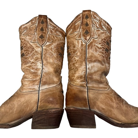 J.B. Dillon Reserve Distressed Leather Western Boots, Sz 7.5 - Picture 11 of 16